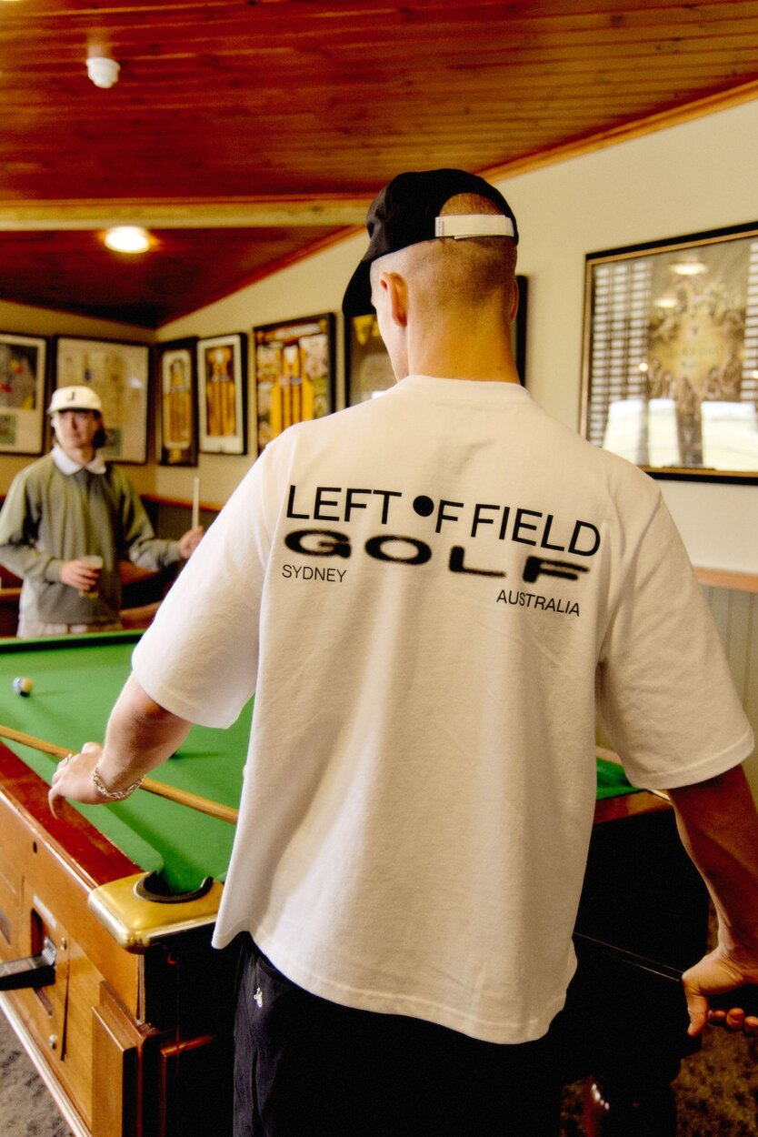 Sprayed T-Shirt - White Left of Field Golf