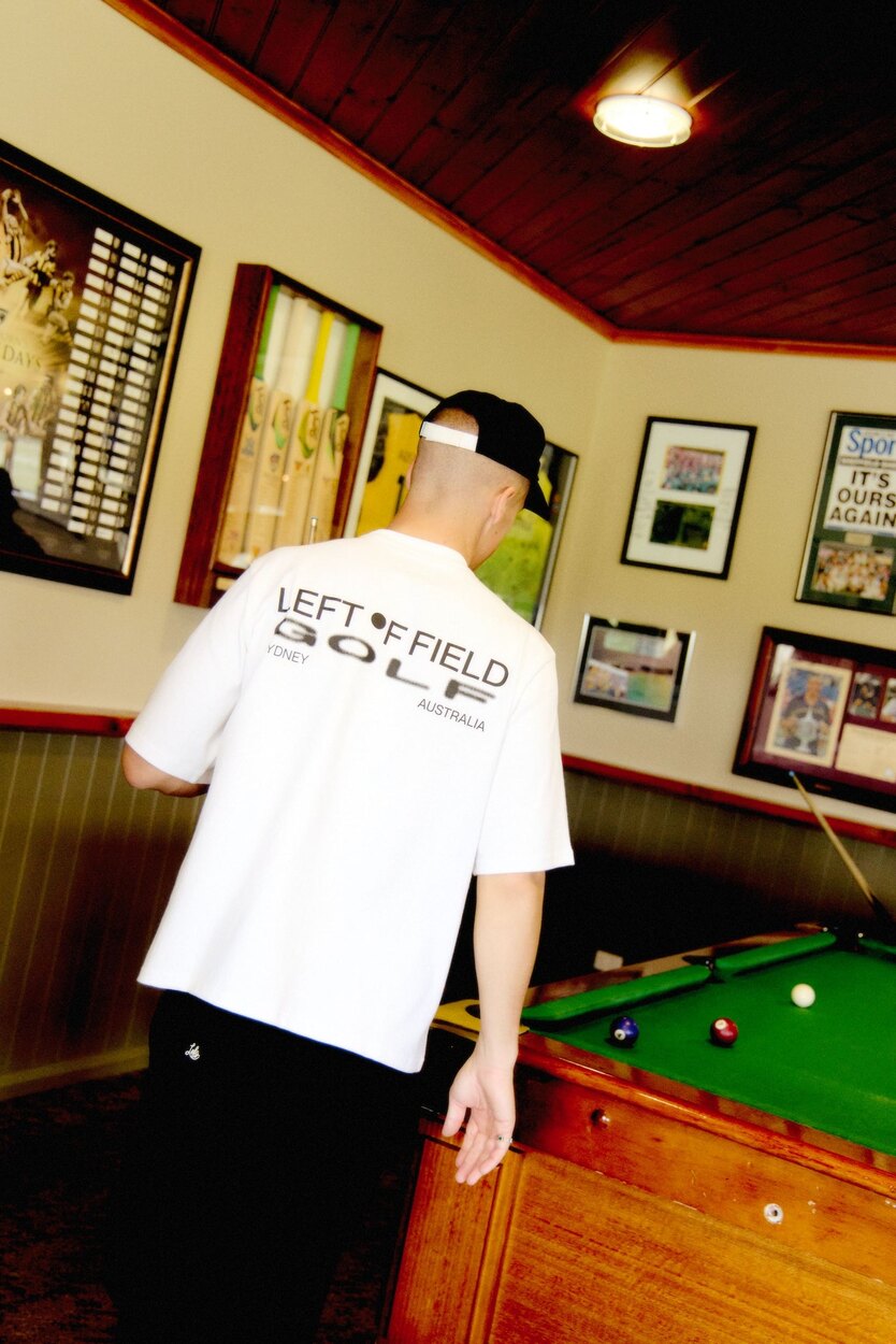 Sprayed T-Shirt - White Left of Field Golf