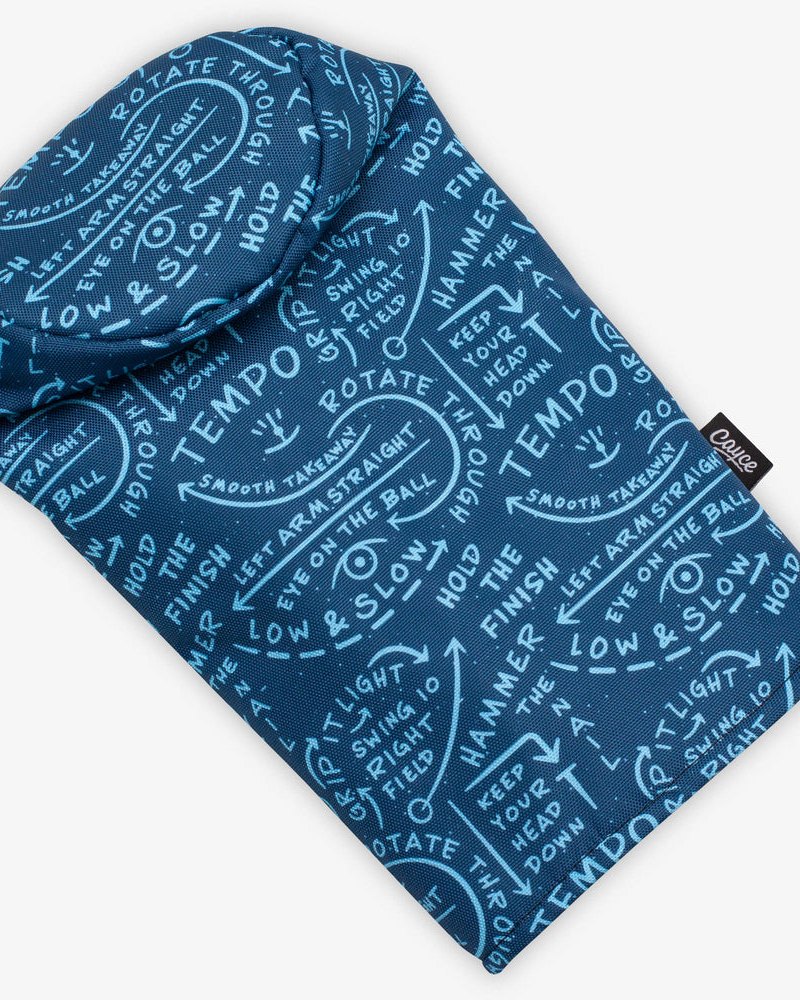 Cayce Golf Swing Thoughts headcover covered in hand-lettered swing tips · view 3 of 3