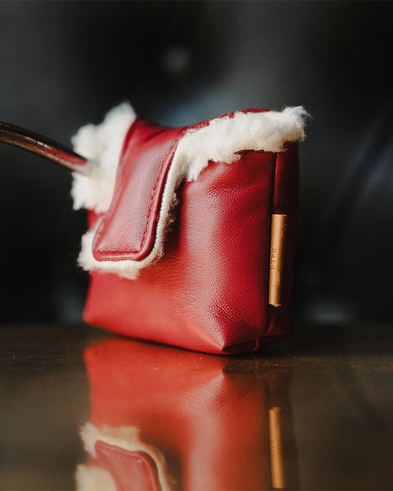 Fyfe Golf GT Rosso Scuderia red leather mallet putter cover · view 3 of 4
