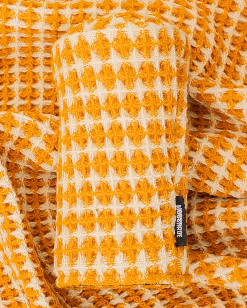 Mogshade Waffle Yellow headcover in yellow and cream grid · view 1 of 2