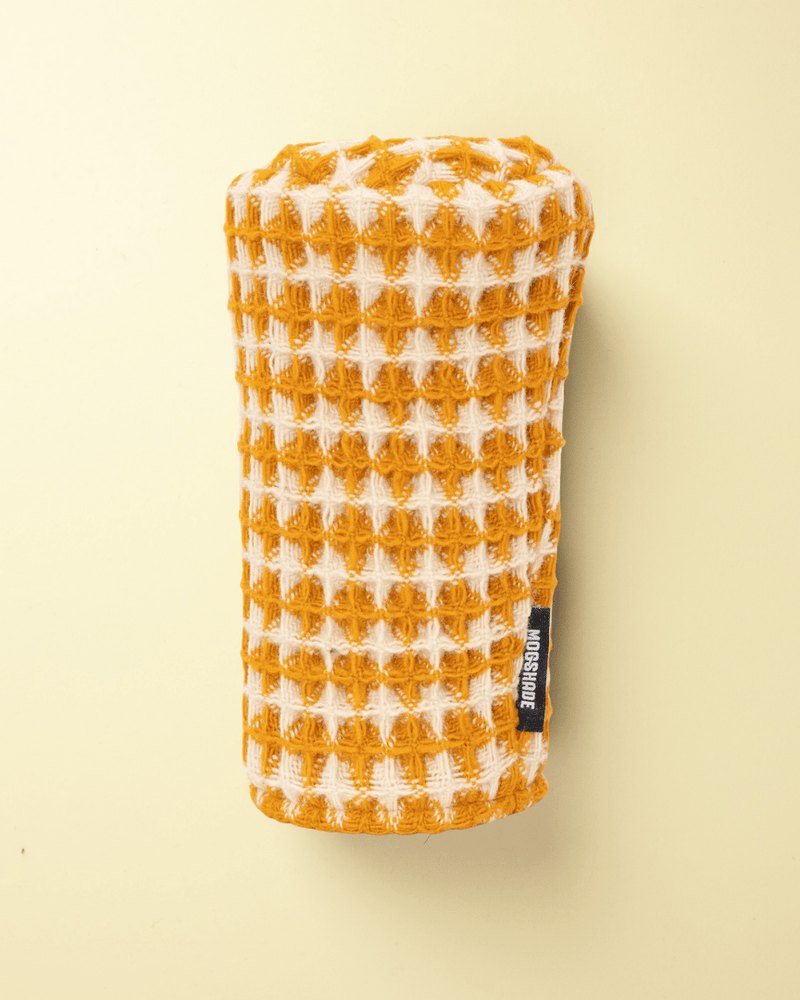 Mogshade Waffle Yellow headcover in yellow and cream grid · view 2 of 2