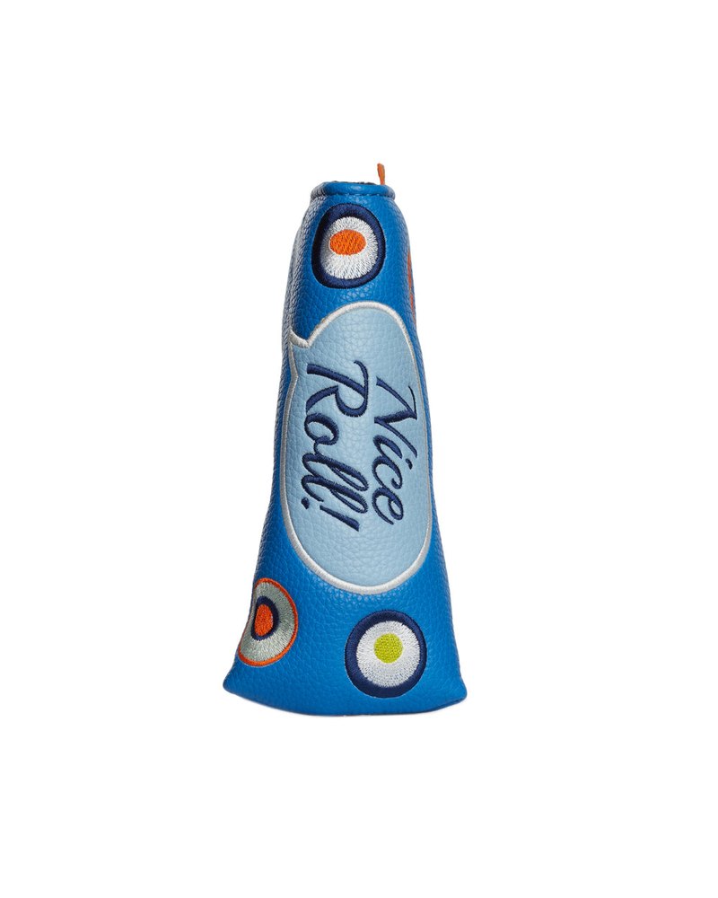 Stitch Golf Nice Roll putter cover in cobalt blue with coloured dots · view 4 of 4