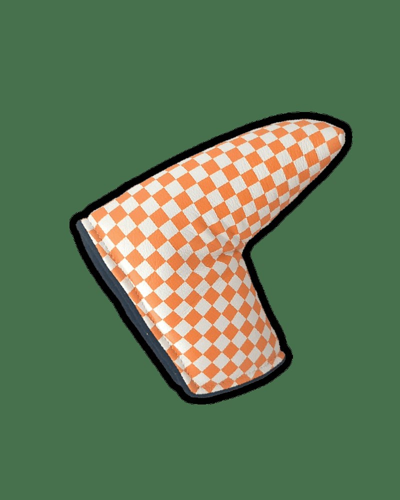 Winston Collection orange and white checkerboard leather blade putter cover · view 1 of 3