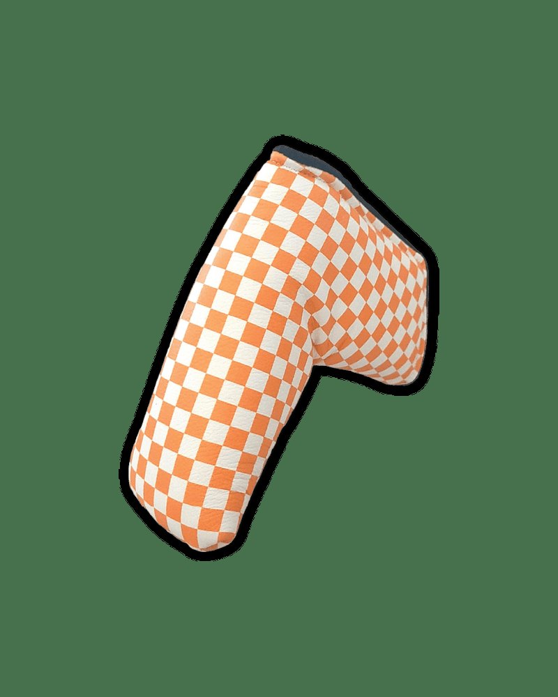Winston Collection orange and white checkerboard leather blade putter cover · view 2 of 3