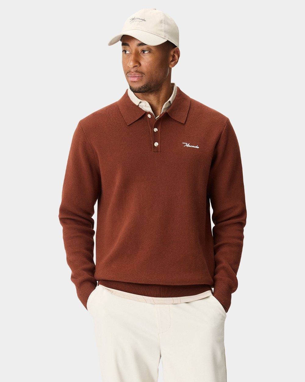 Macade Club Knit Polo Rust · view 1 of 4