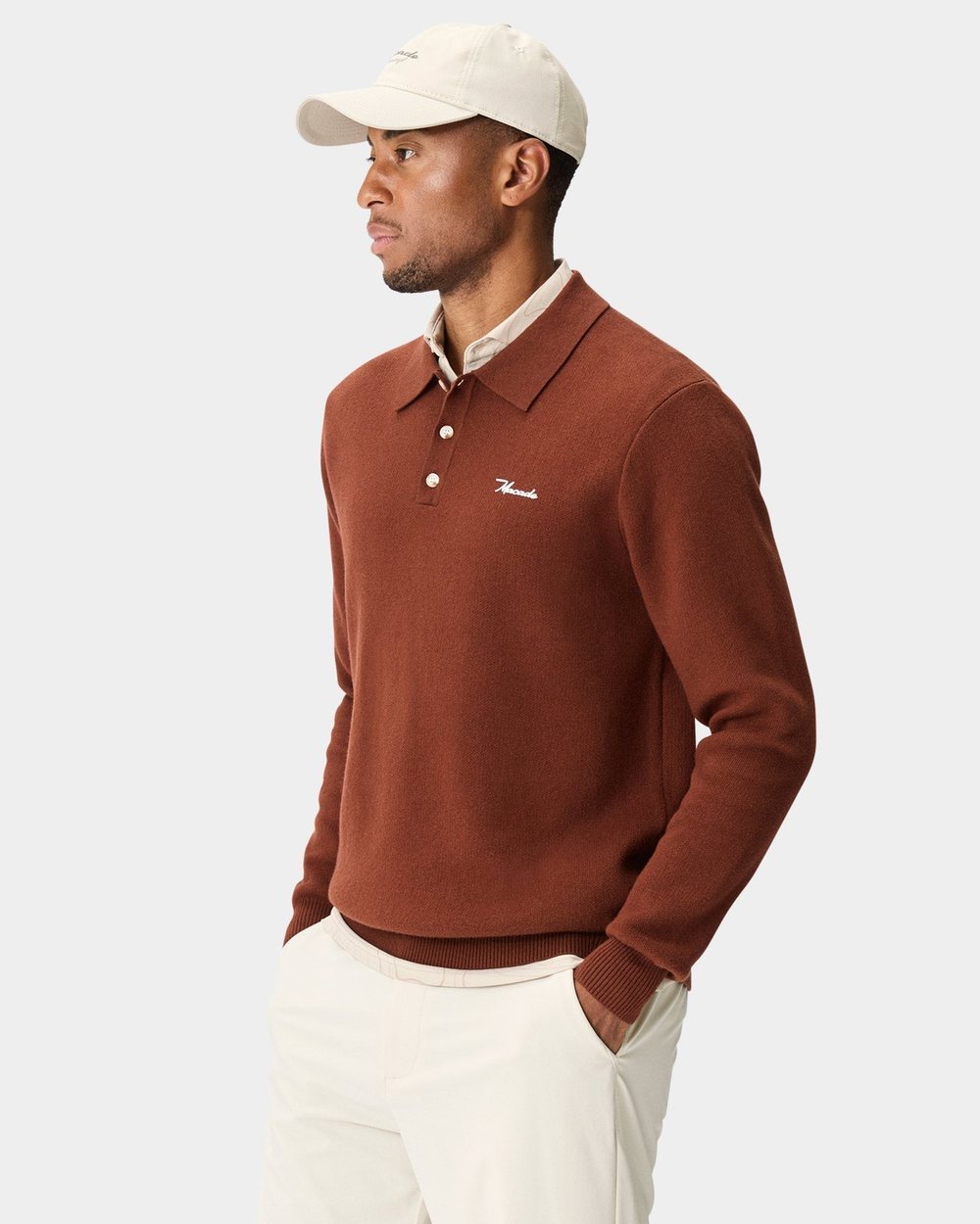 Macade Club Knit Polo Rust · view 3 of 4
