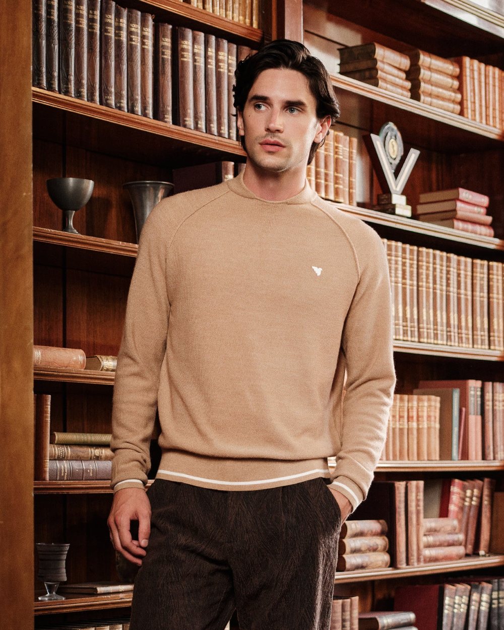 Macade Flow Light Bomber Neck Camel · Knit Capsule · view 1 of 4