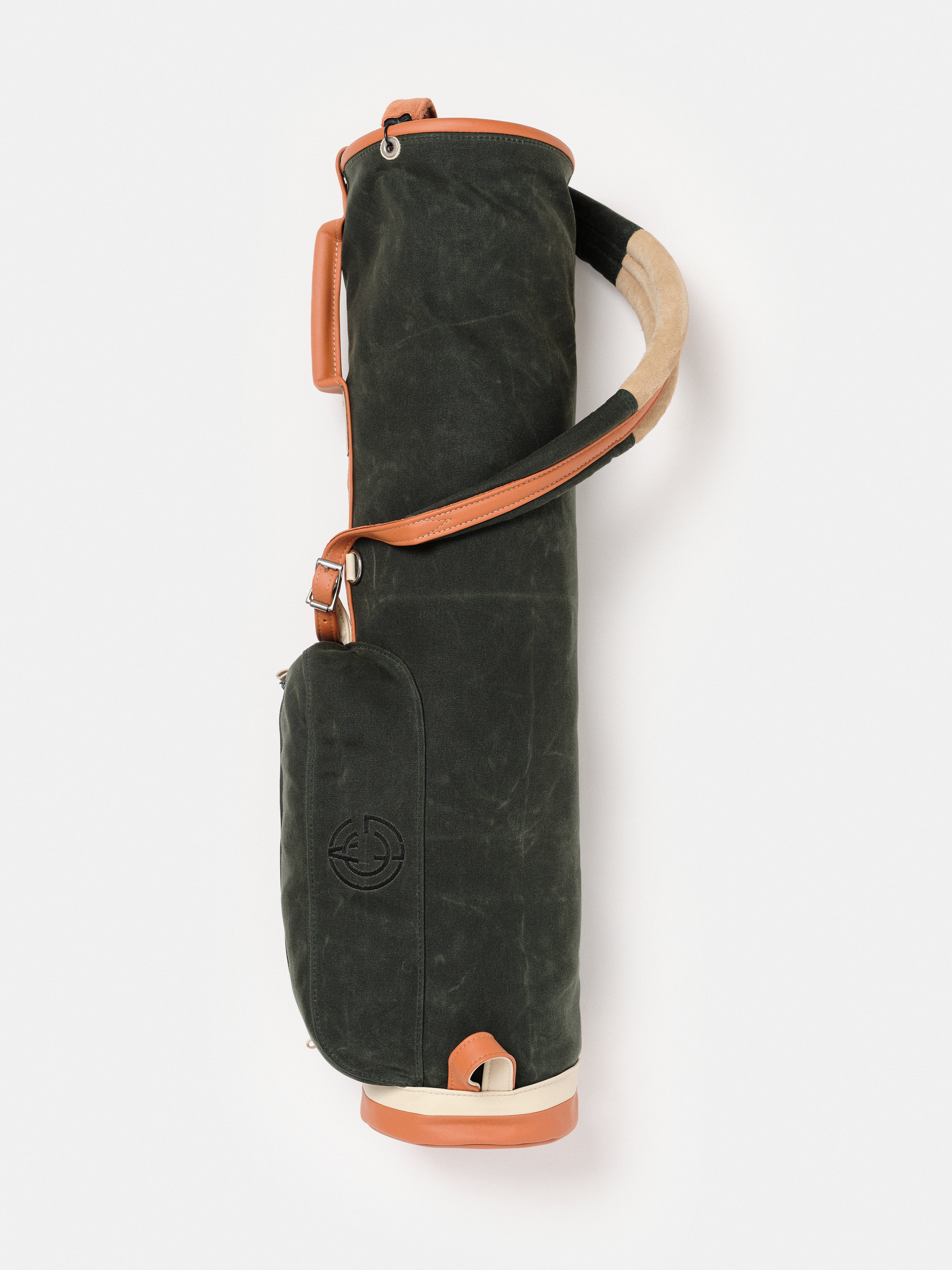 MacKenzie x ACL Golf carry bag in dark green waxed canvas · view 1 of 4