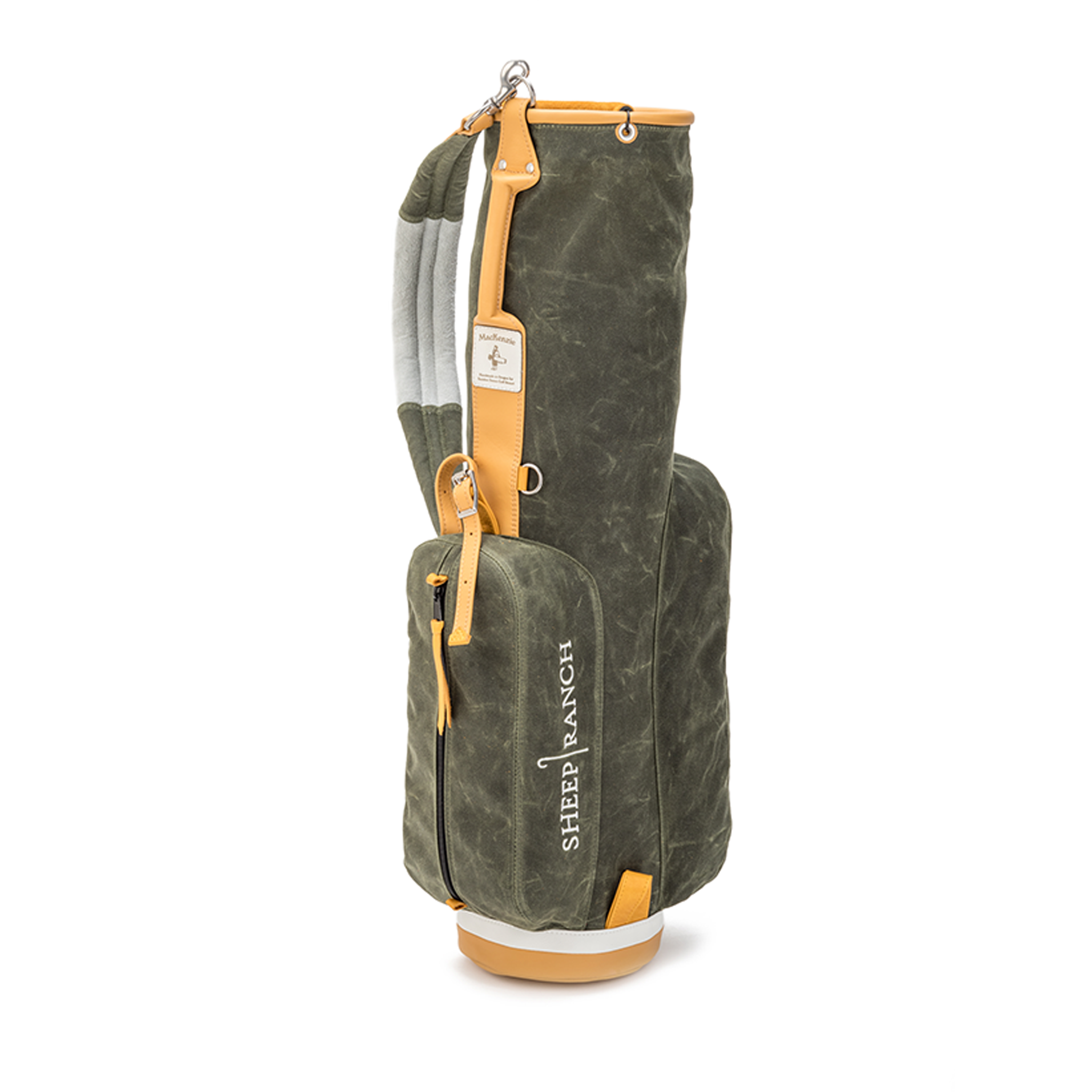 MacKenzie Sheep Ranch waxed canvas golf bag in forest green · view 1 of 3