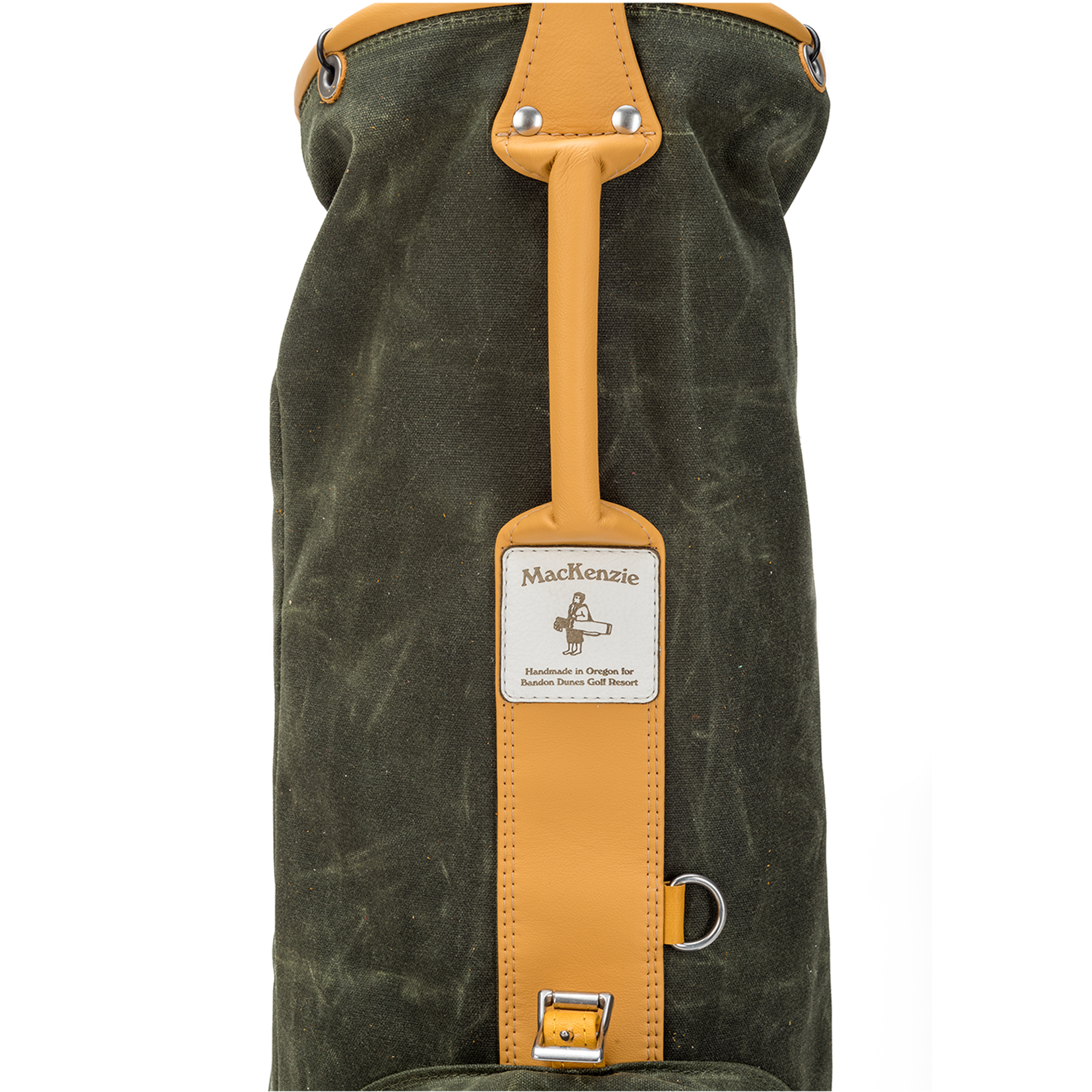 MacKenzie Sheep Ranch waxed canvas golf bag in forest green · view 2 of 3