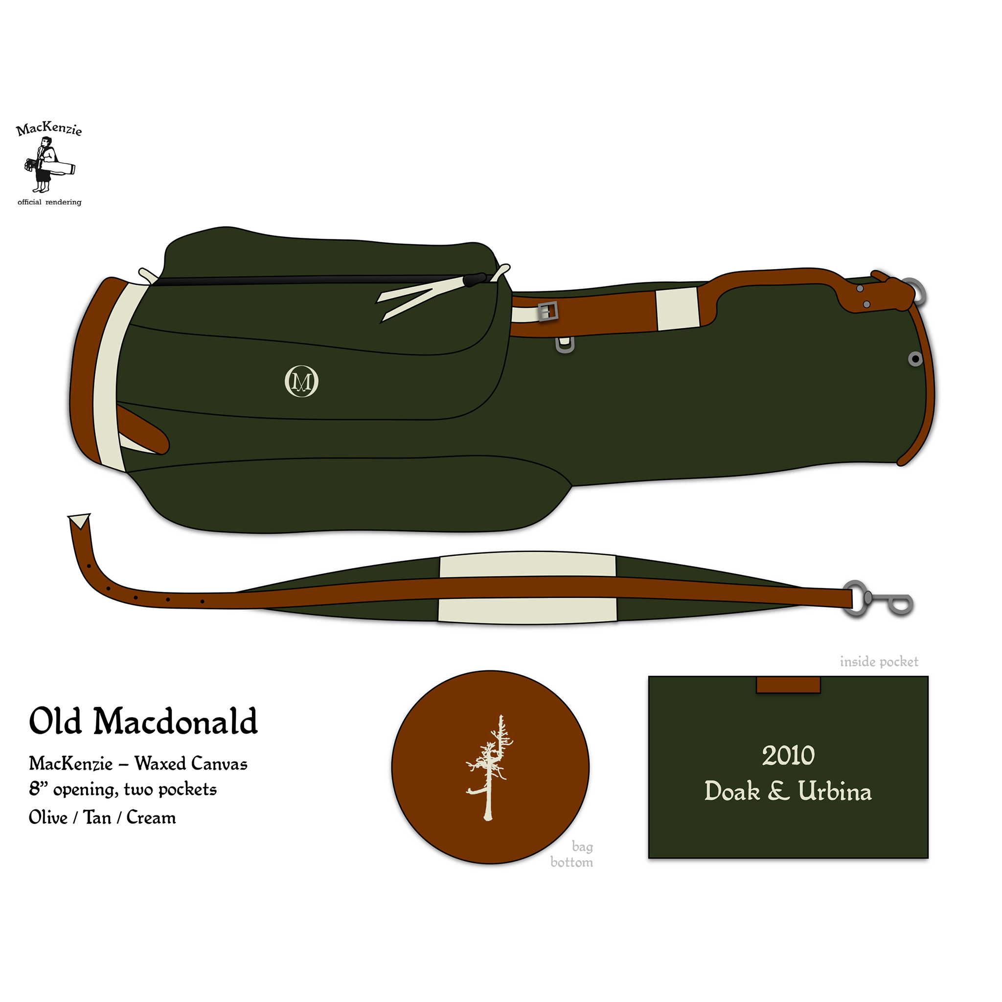 MacKenzie Custom Ghost Tree waxed canvas golf bag from Bandon Dunes · view 1 of 1