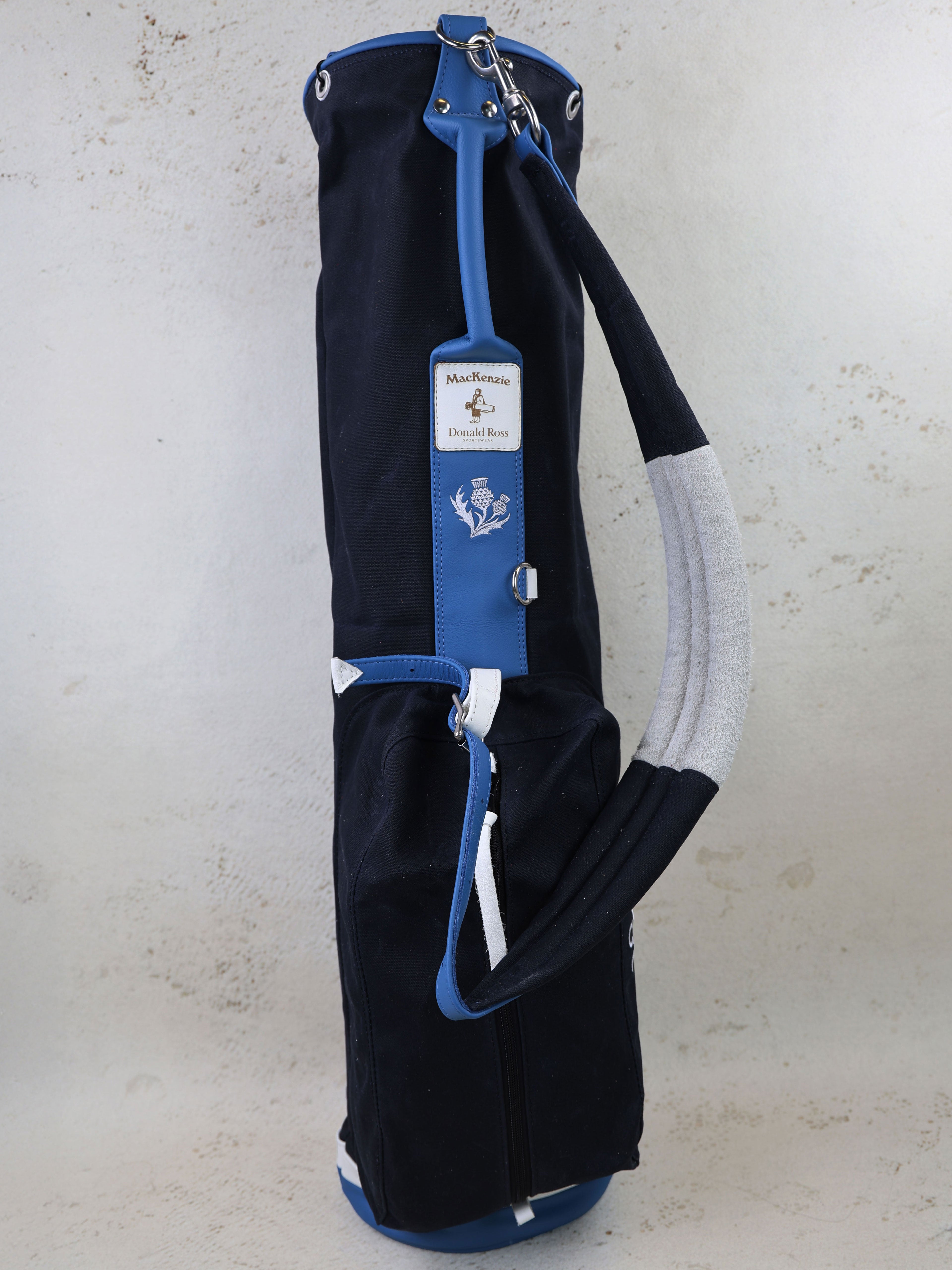 Donald Ross x MacKenzie carry bag II in navy canvas · view 1 of 3