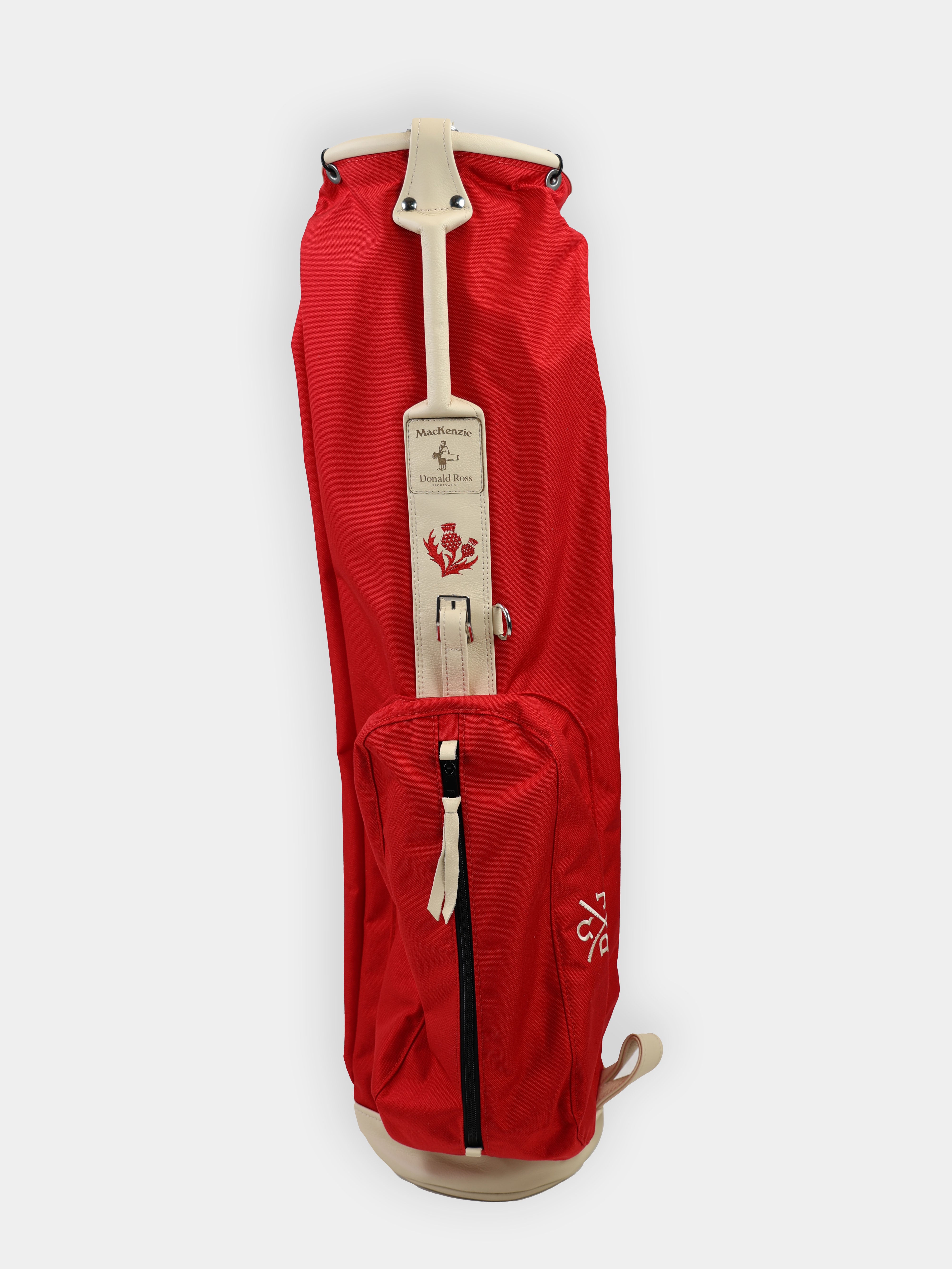 Donald Ross x MacKenzie carry bag in red waxed canvas · view 1 of 2