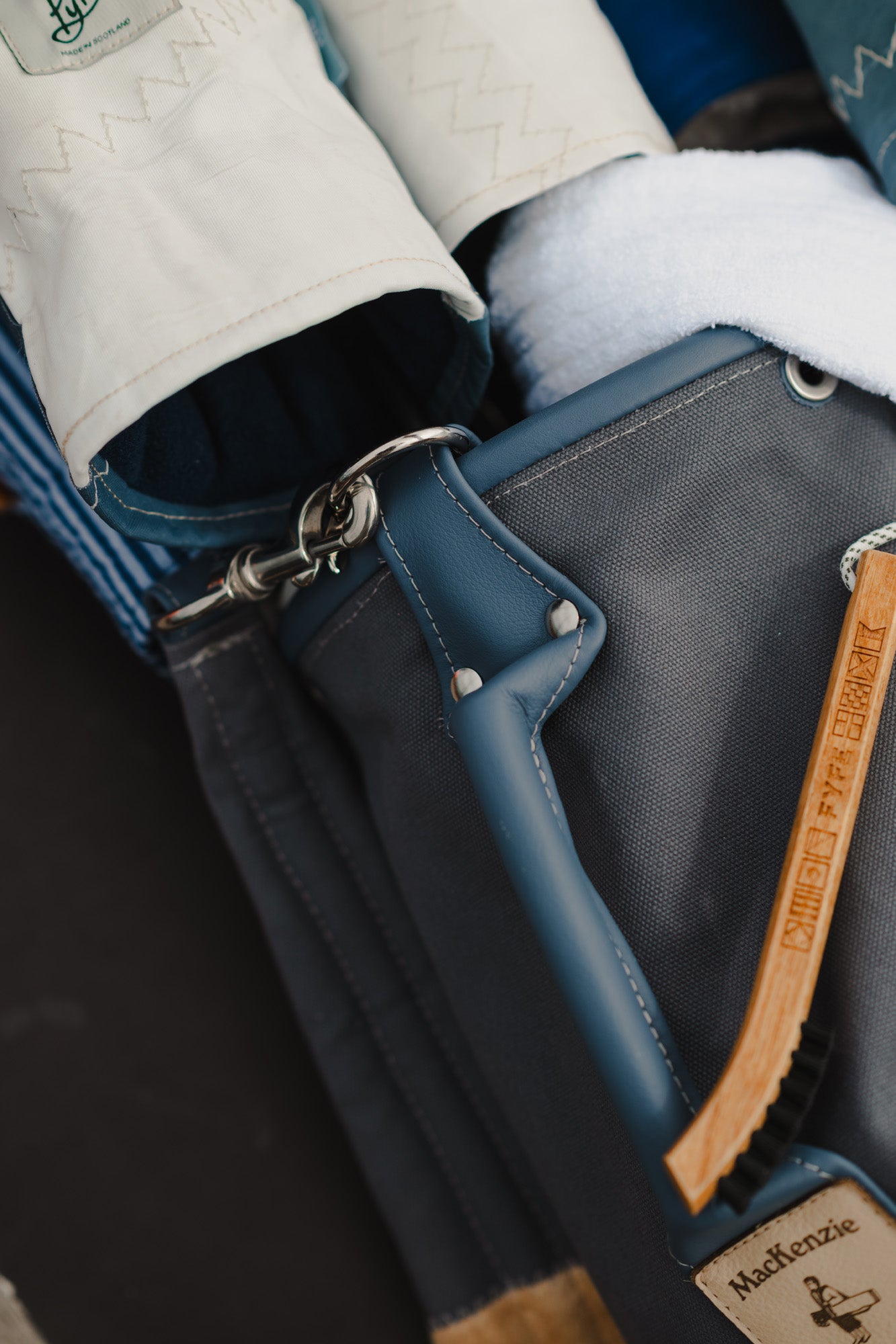 Fyfe Golf 20th Edition MacKenzie bag in heaven blue waxed canvas · view 5 of 5