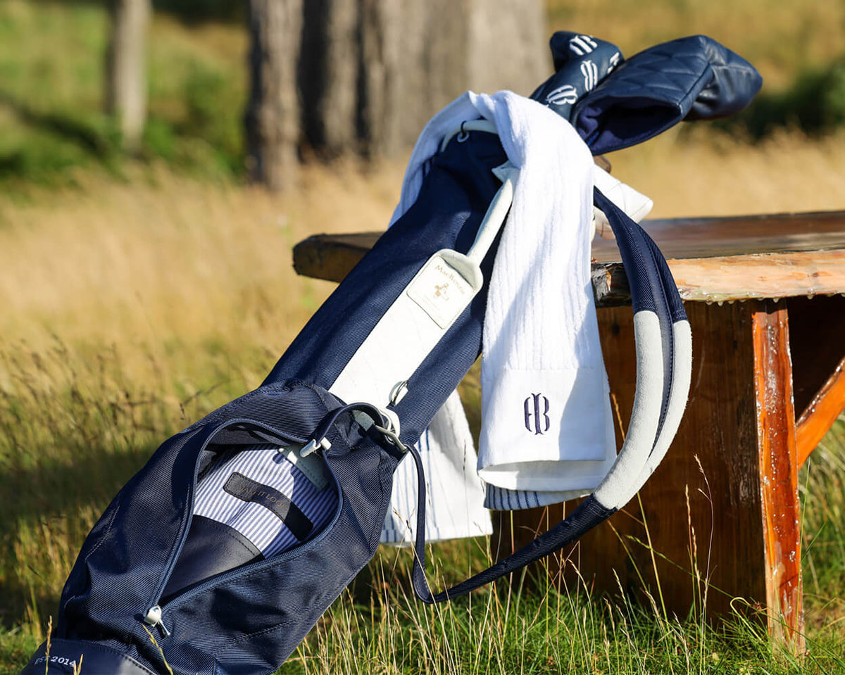 Holderness and Bourne x MacKenzie golf bag in navy ballistic nylon · view 3 of 4