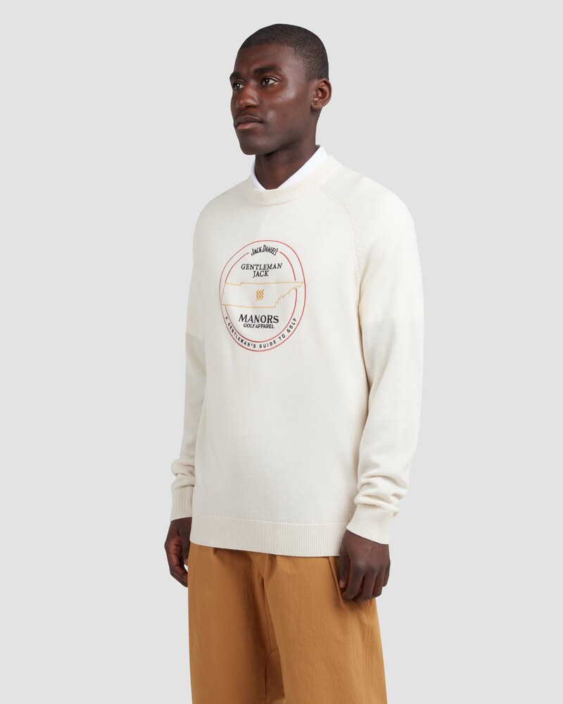Gentleman Jack x Manors merino crewneck in antique