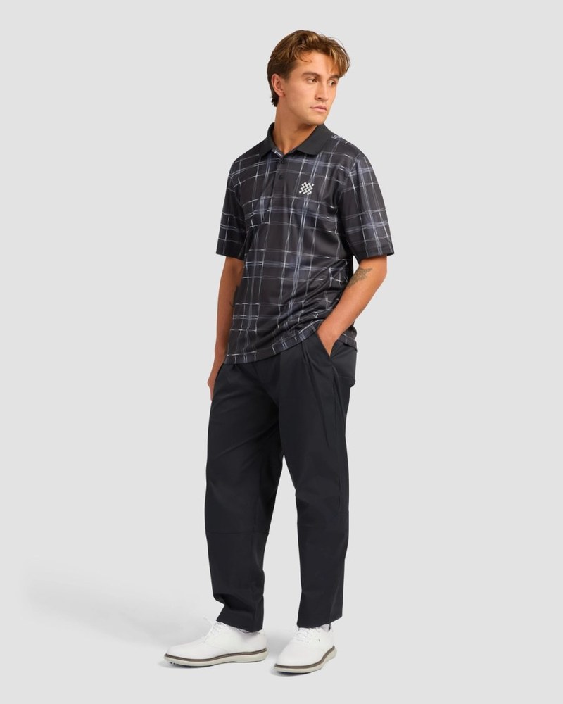 Manors heritage check polo in black