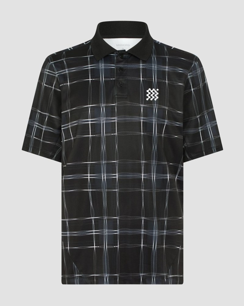 Manors heritage check polo in black