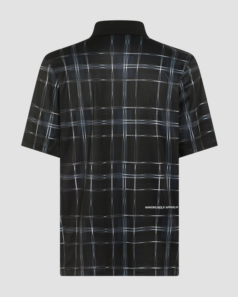Manors heritage check polo in black