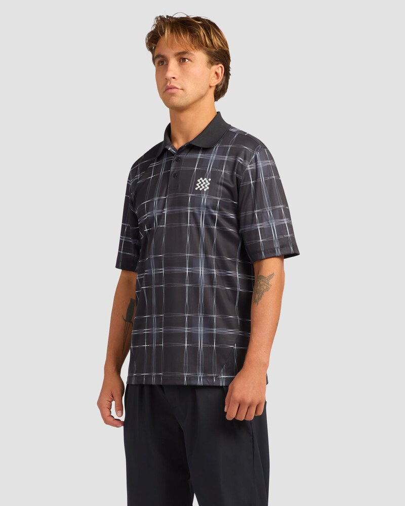 Manors heritage check polo in black