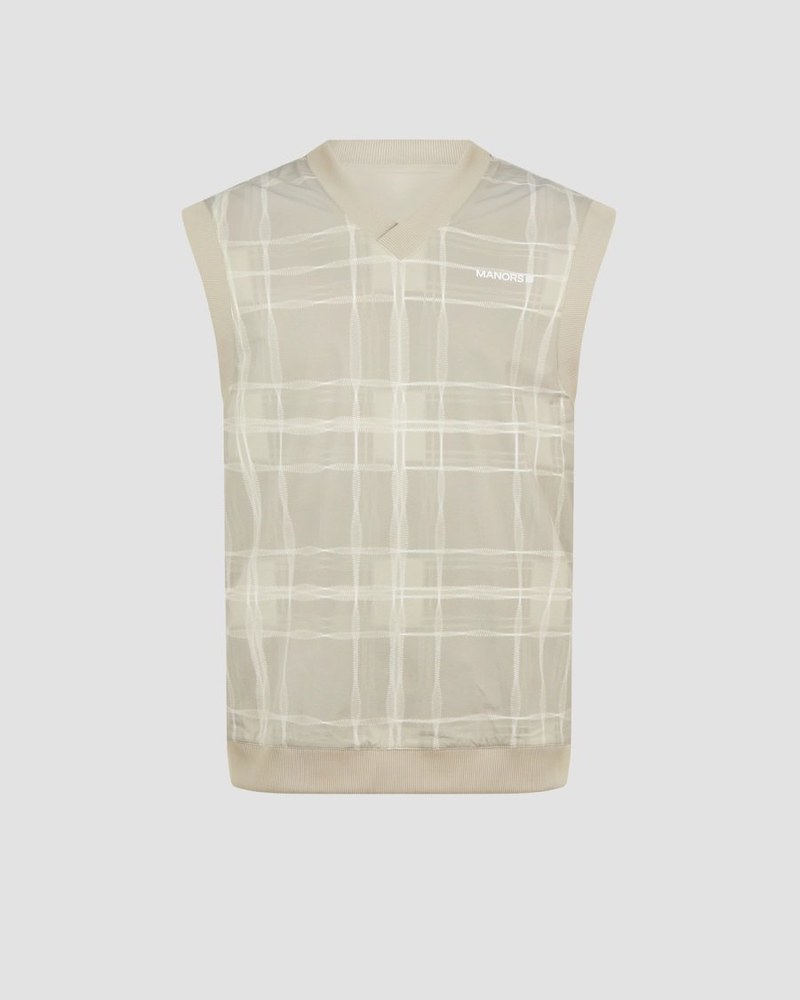 Manors reversible v-neck vest in dune