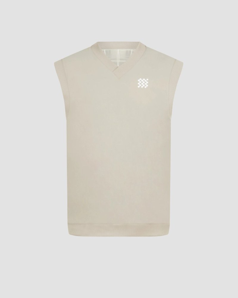 Manors reversible v-neck vest in dune
