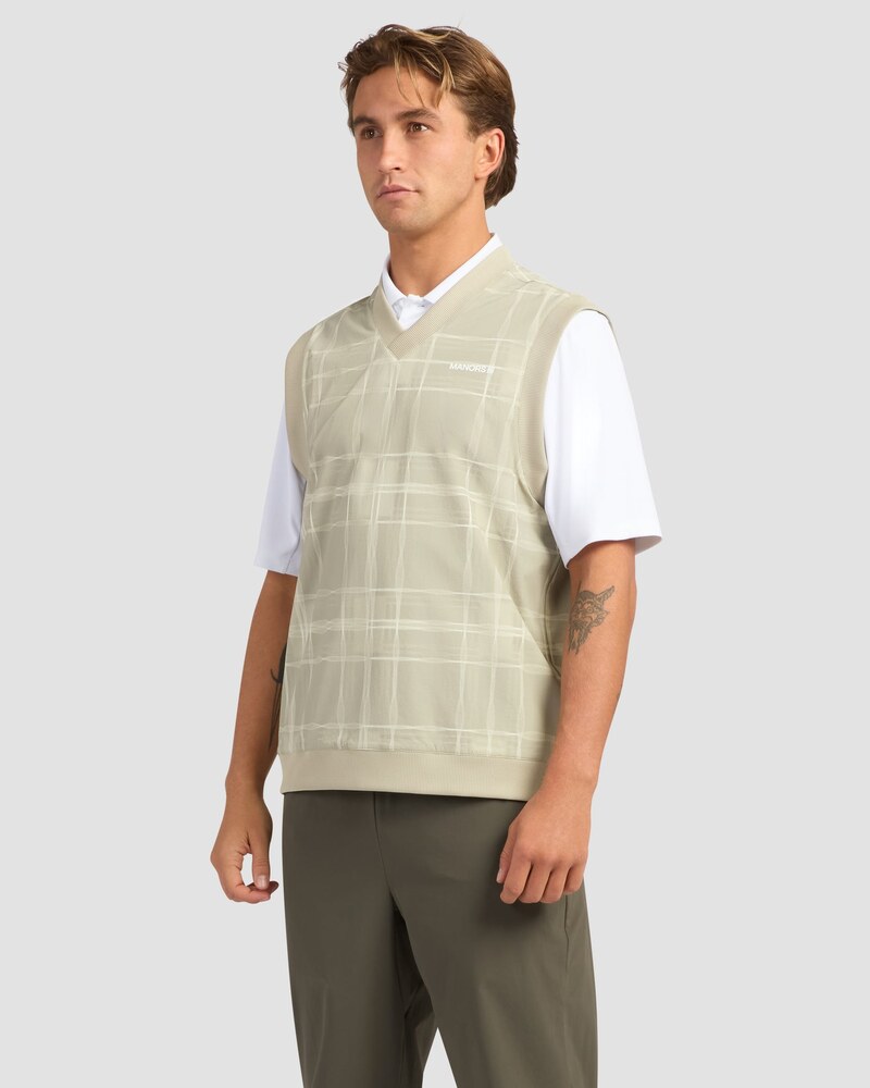Manors reversible v-neck vest in dune