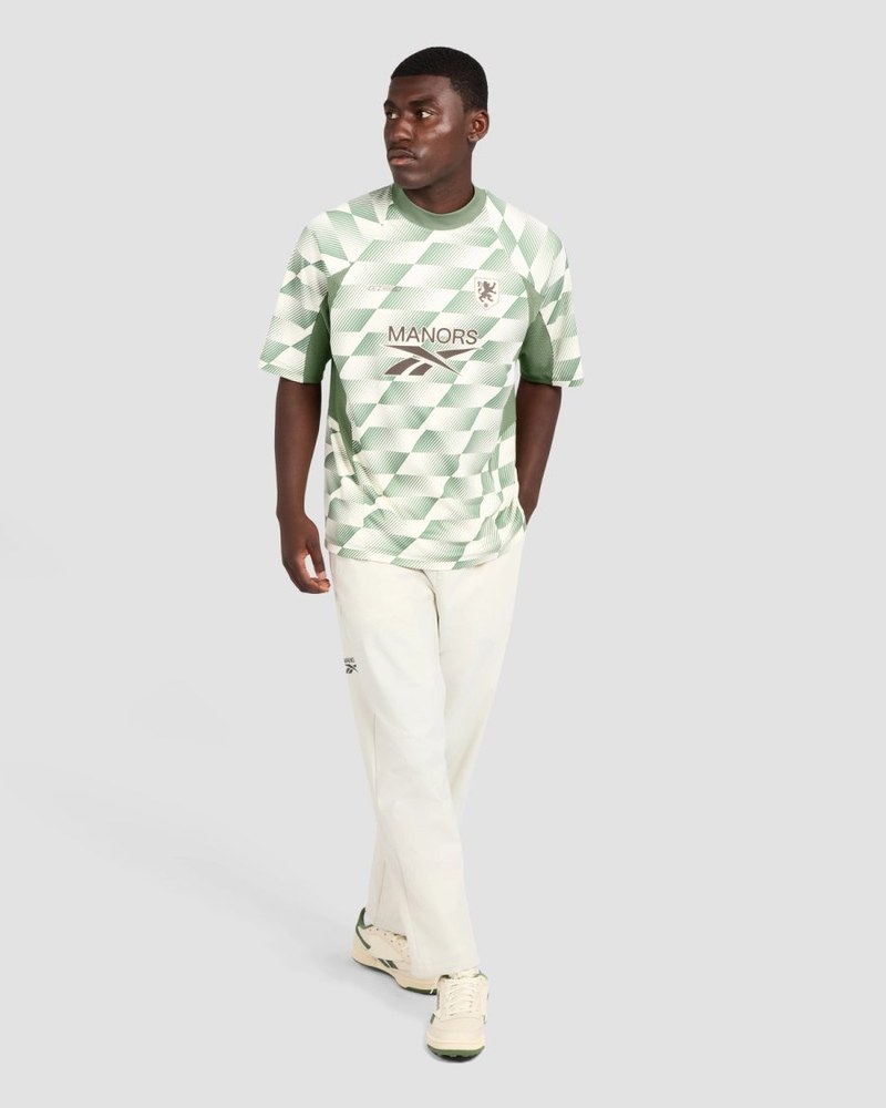 Reebok x Manors mock neck polo in legacy green