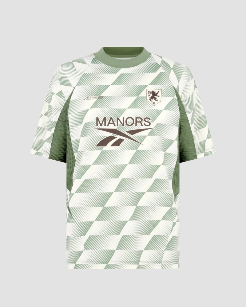 Reebok x Manors mock neck polo in legacy green