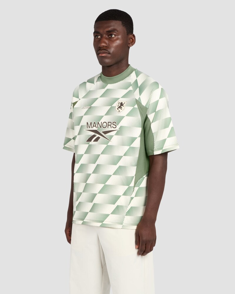 Reebok x Manors mock neck polo in legacy green