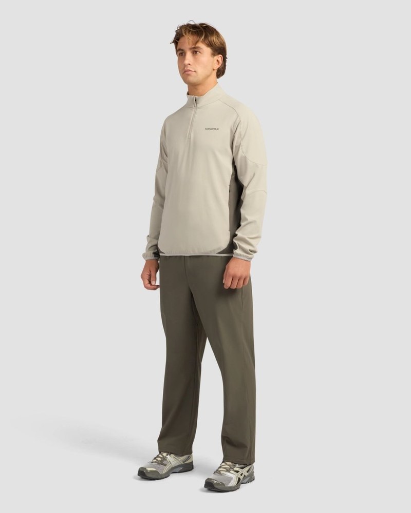 Manors quarter zip tech mid-layer in dune