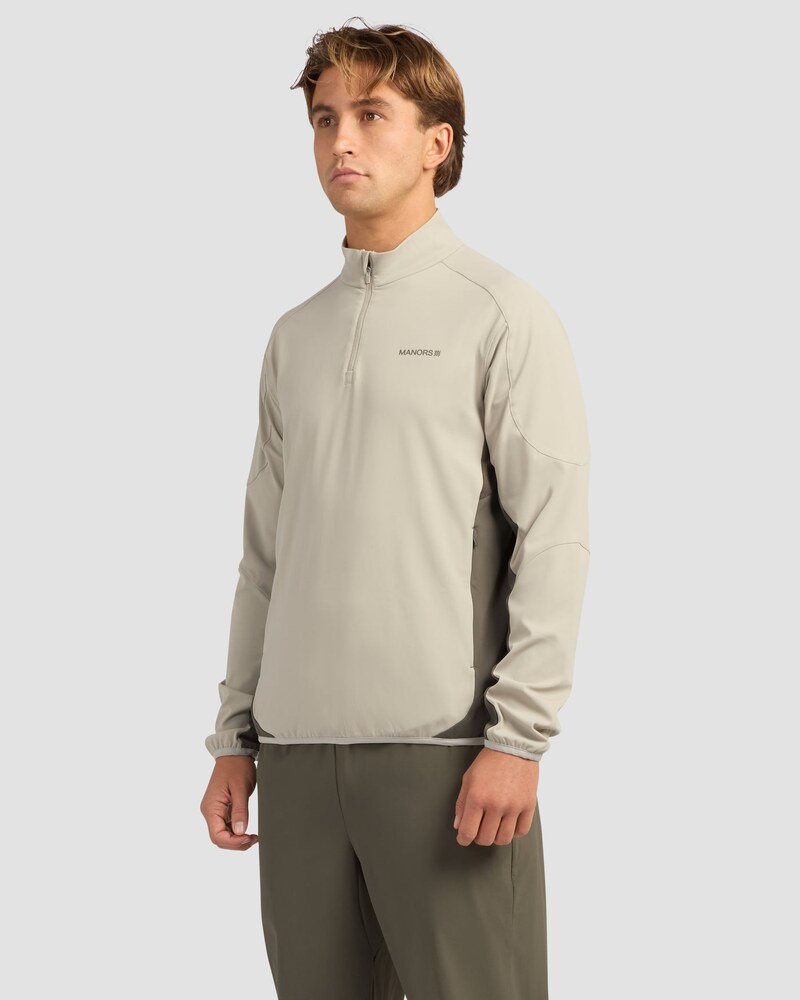 Manors quarter zip tech mid-layer in dune