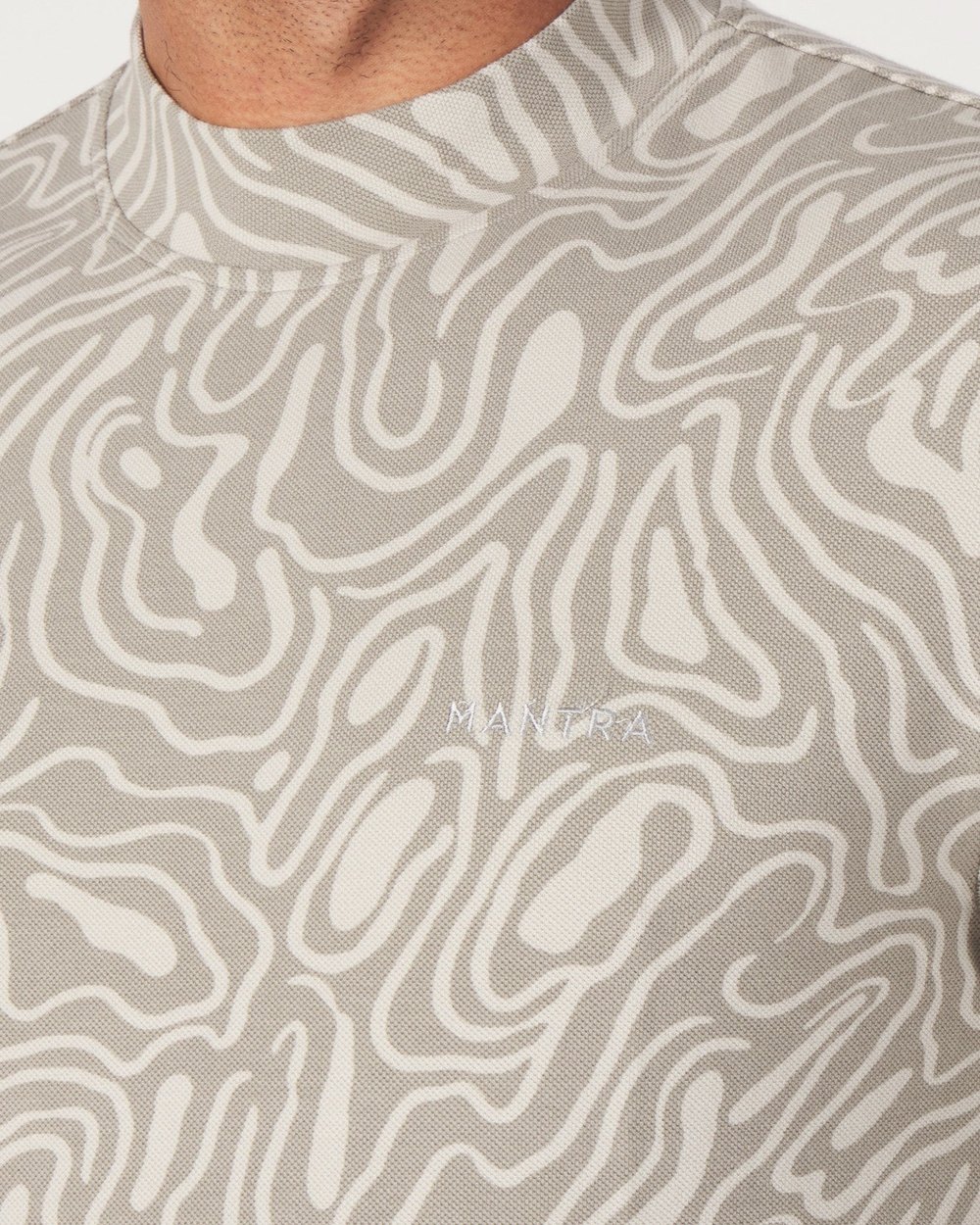 Mantra Pique Mock Neck, Sand Trap · view 4 of 4