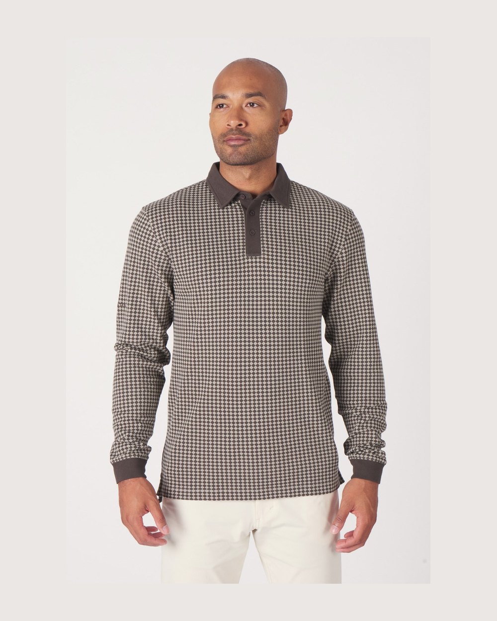 Mantra Pique Polo L/S, Checkerboard · view 1 of 4