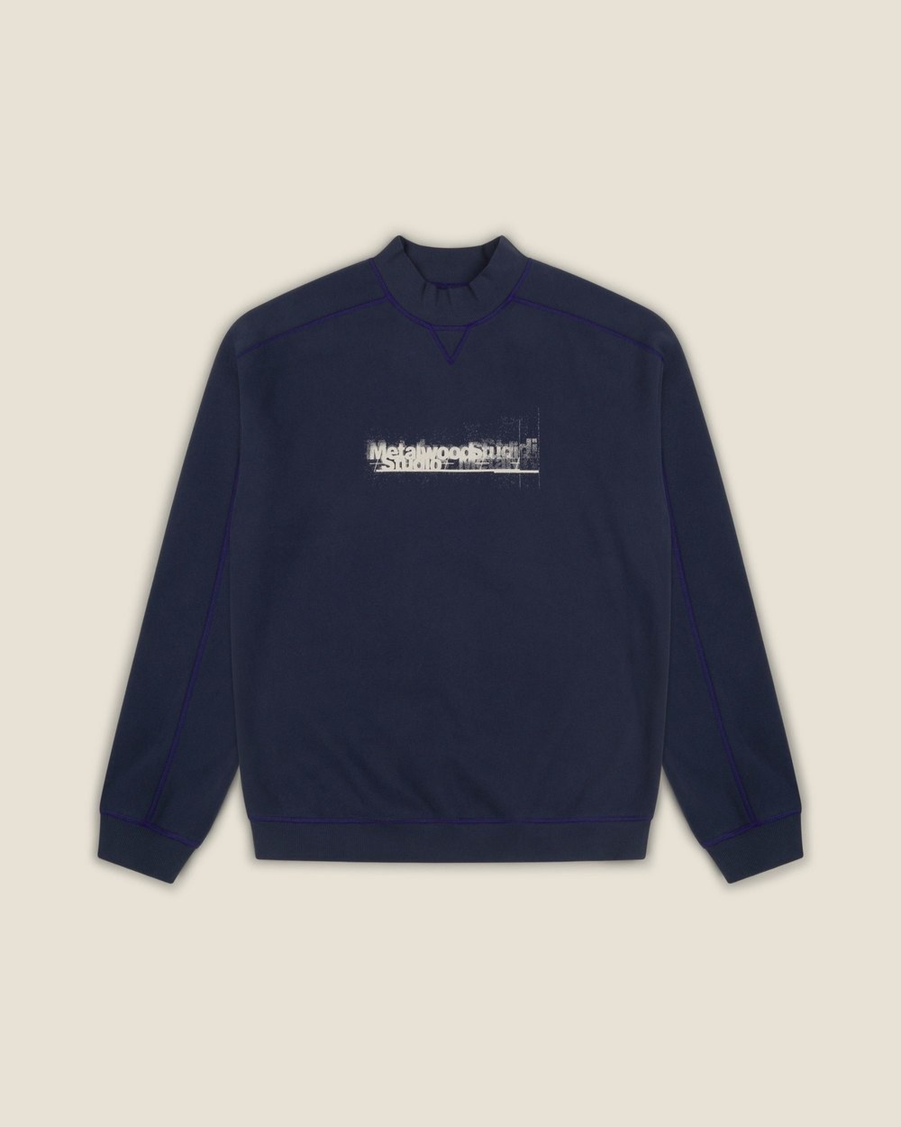 Metalwood Studio Contrast Stitch Mock Neck Sweatshirt · view 1 of 7
