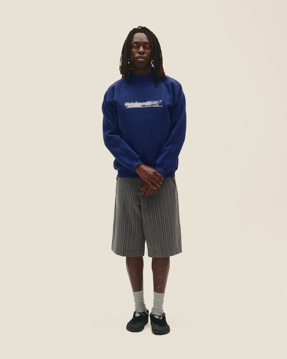 Metalwood Studio Contrast Stitch Mock Neck Sweatshirt · view 2 of 7