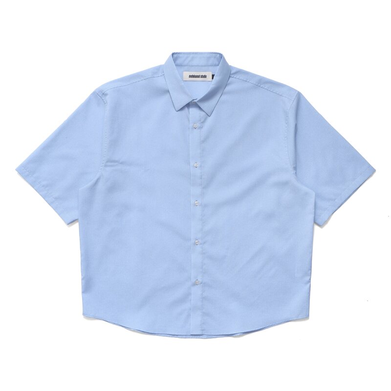 Micro Grid Button Up — Sky — Metalwood Studio &middot; view 1 of 1