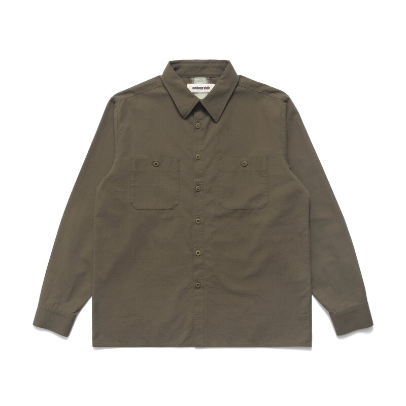 Paneled Work Shirt — Olive — Metalwood Studio &middot; view 1 of 1