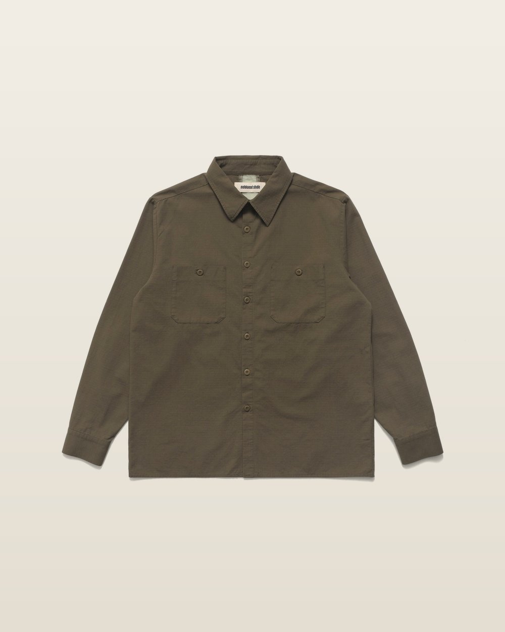 Paneled Work Shirt — Olive — Metalwood Studio · view 1 of 4