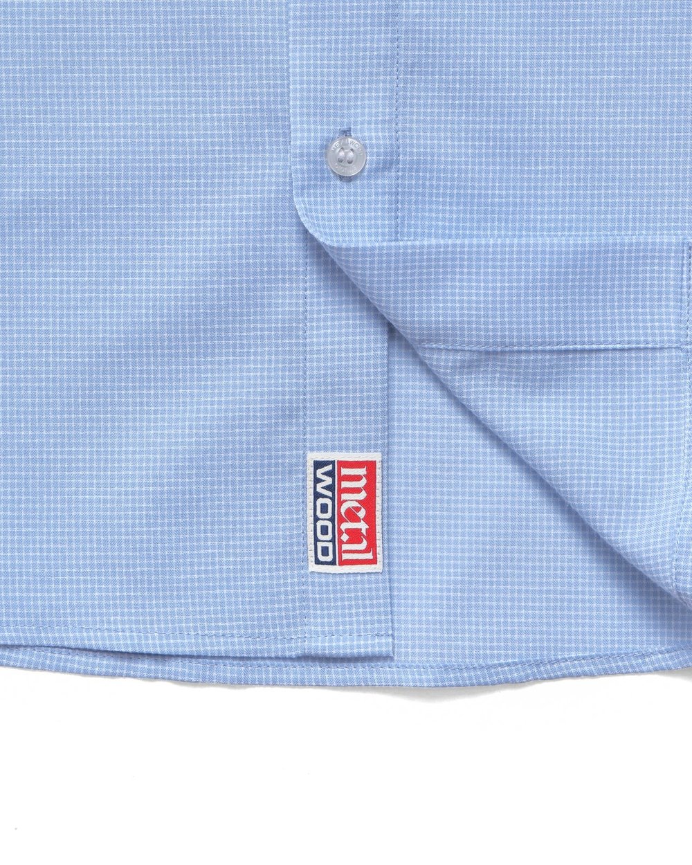 Micro Grid Button Up — Sky — Metalwood Studio · view 2 of 4