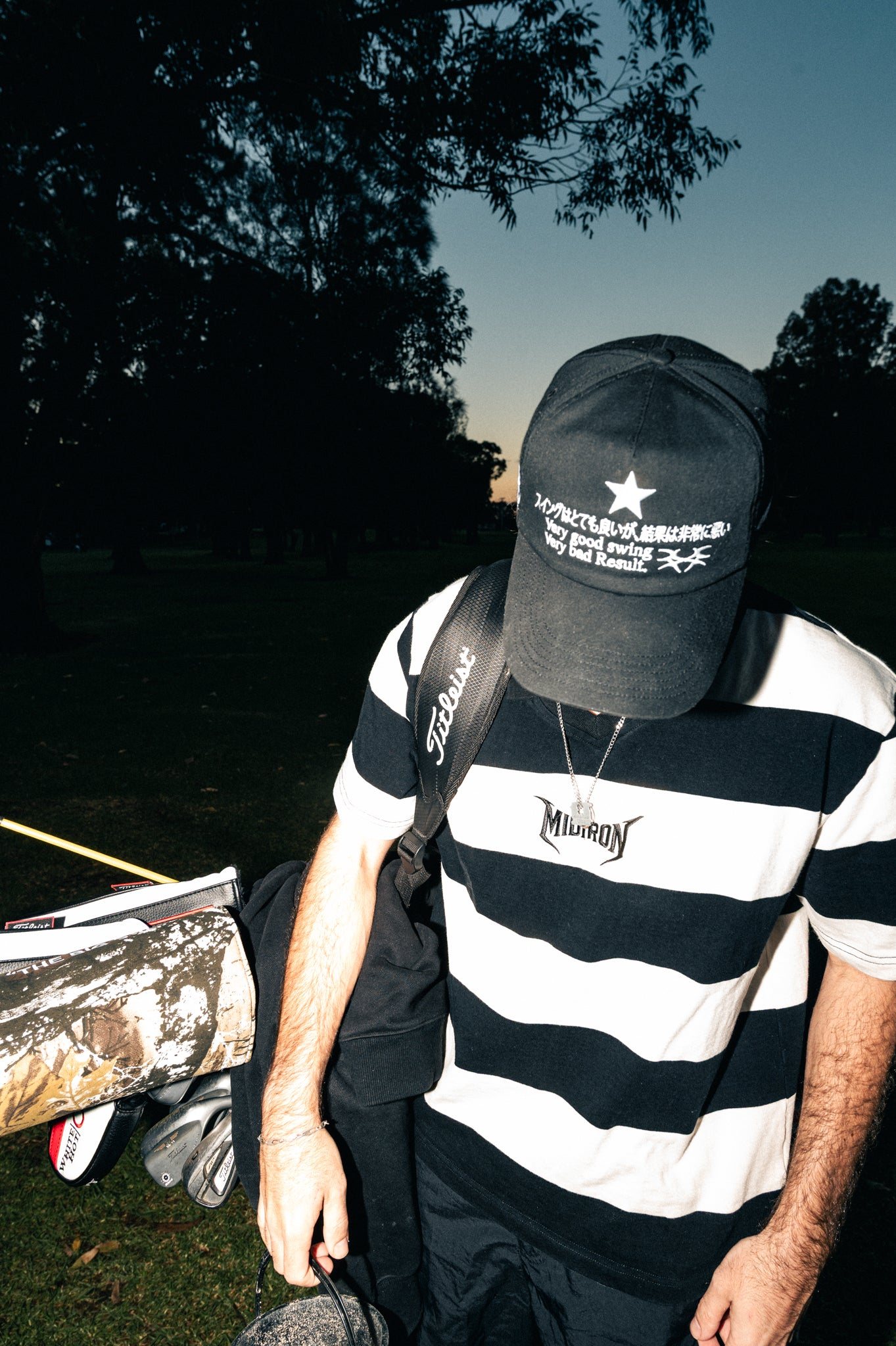 Detour Stripe Polo by Midiron, Sydney golf brand