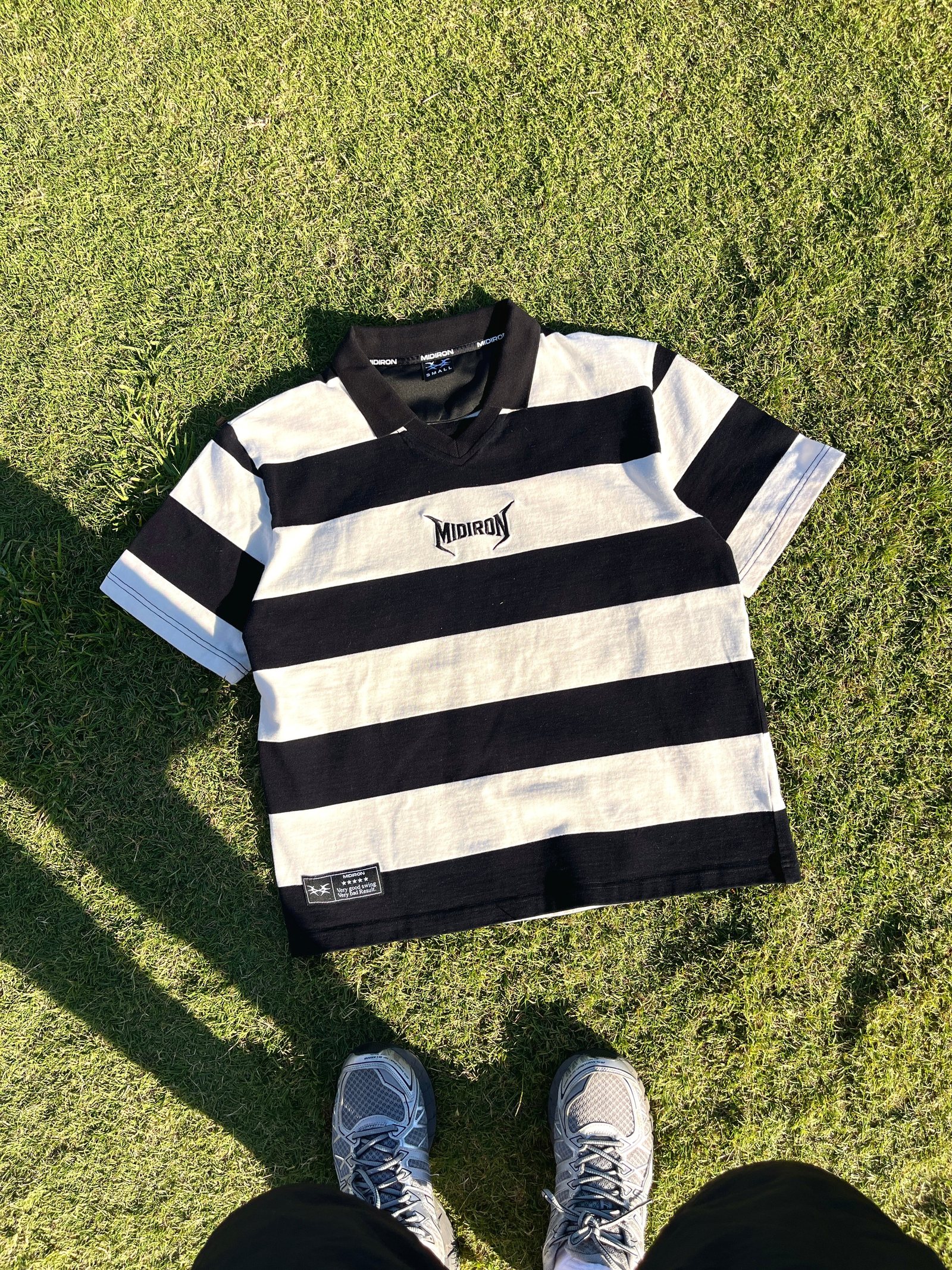 Detour Stripe Polo by Midiron, Sydney golf brand