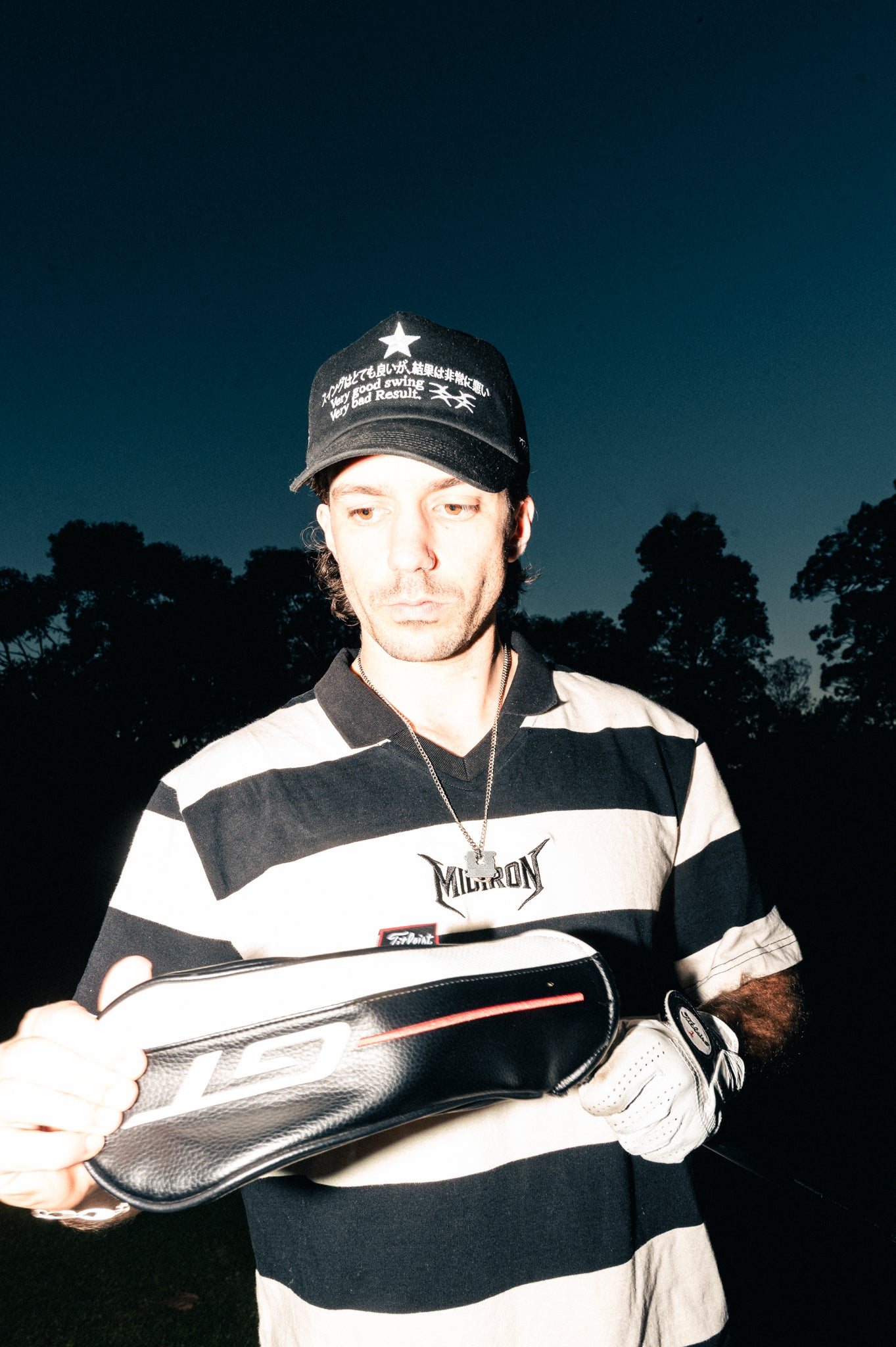 Detour Stripe Polo by Midiron, Sydney golf brand