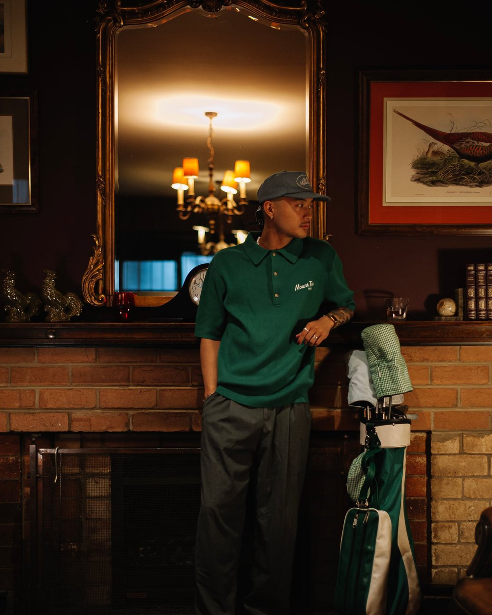Mount Tee Golf Woodlands Knit Polo, Pine Green &middot; view 2 of 4