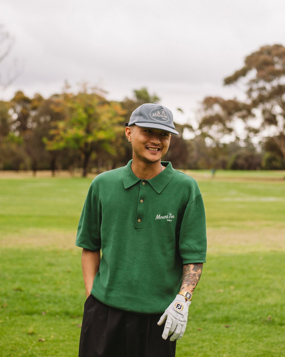 Mount Tee Golf Woodlands Knit Polo, Pine Green &middot; view 3 of 4