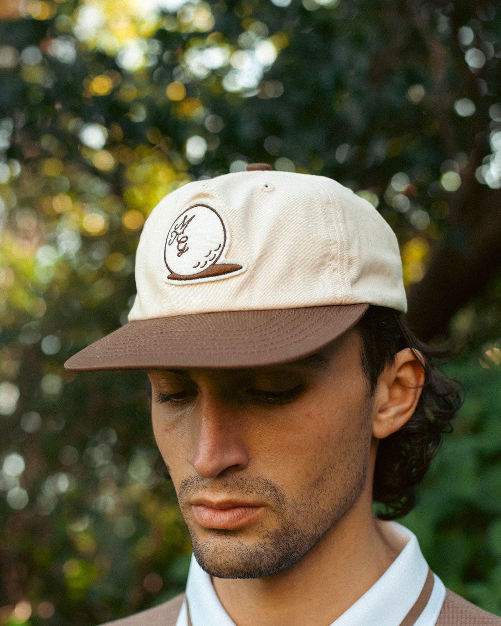 Mount Tee Golf Monoball 5 Panel Cap, Cream / Chocolate Brown &middot; view 2 of 4