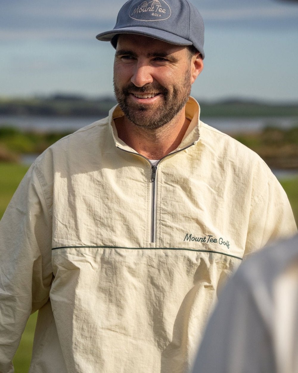 Mount Tee Golf Links Nylon Quarter Zip, Sand &middot; view 1 of 5