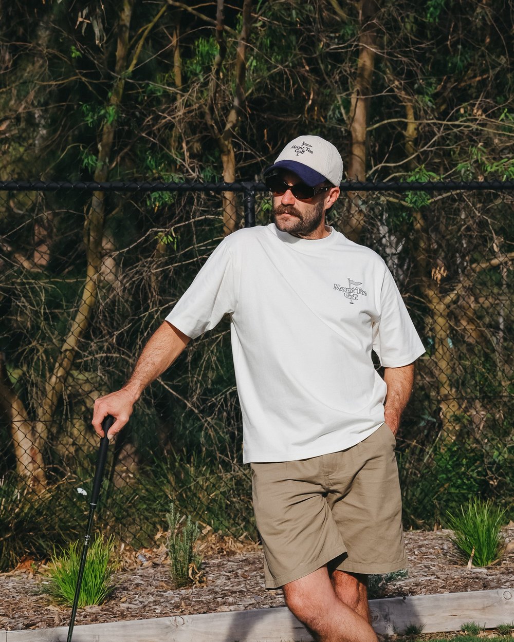 Mount Tee Golf Partners T-shirt, White / Navy &middot; view 3 of 4