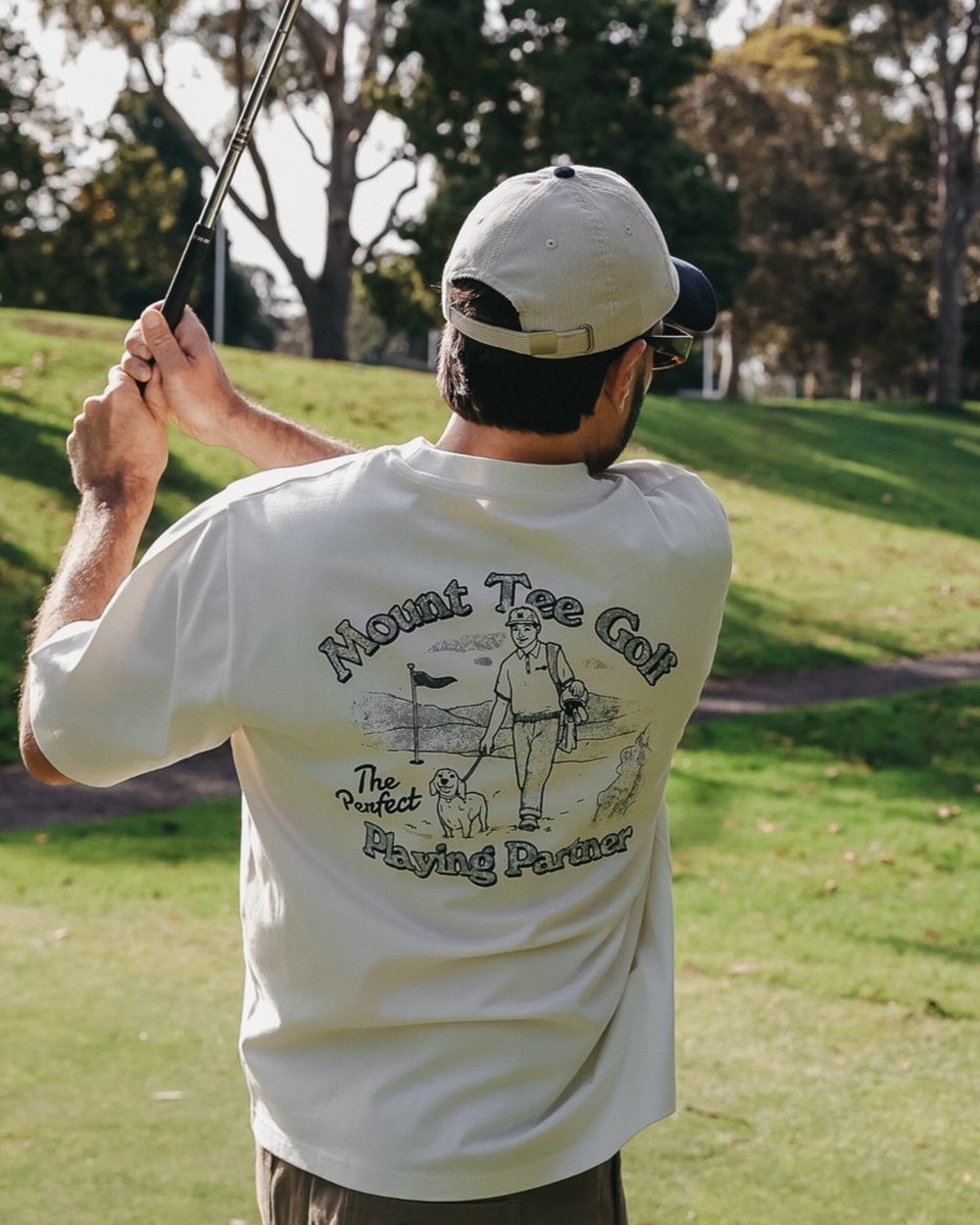 Mount Tee Golf Partners T-shirt, White / Navy &middot; view 4 of 4